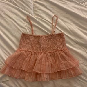 Super cute pink ruffle top